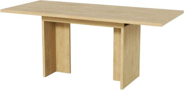 okwish Esstisch ausziehbar modern rechteckig in Beige und Weiß B/T/H: 140 x 80 x 75 cm bis 180 x 80 x 75 cm - Bild 1