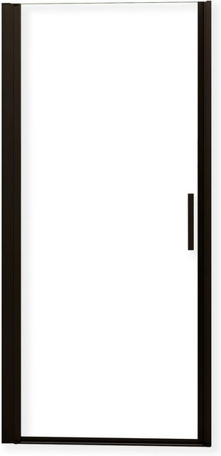 AICA Duschkabine Nischentür mit Pendeltür aus ESG-Glas in Schwarz, B: 100 cm, H: 200 cm, Transparent mit Nano-Beschichtung - Bild 1