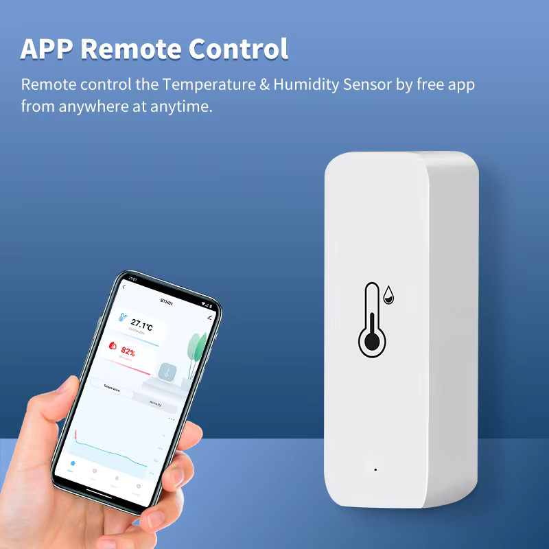 iHseno Tuya Smart WiFi Temperatur- und Feuchtigkeitssensor in Weiß mit App-Steuerung und Alexa sowie Google Home Kompatibilität - Bild 3