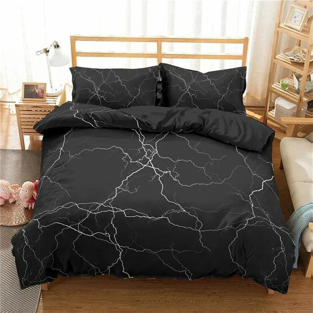 Blitz Bettwäsche Set Naturphänomen Lodestar in Schwarz, Microfaser Bettwäsche mit Bettbezug und Kissenbezug, B/H: 140 x 210 cm - Bild 1