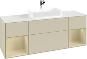 Villeroy & Boch Waschtischunterschrank Finion mit Abdeckplatte, Weiß lackiert, B/T: 160 x 50,1 cm - Bild 1