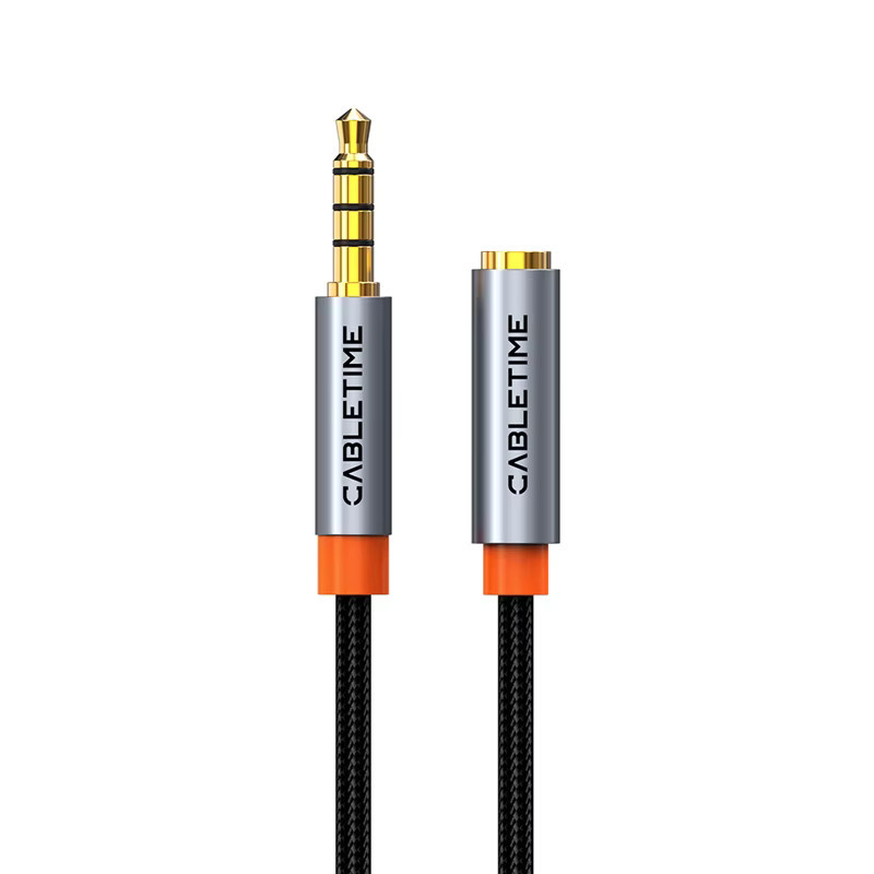 CABLETIME 3,5 mm Aux-Kabel in Schwarz als HiFi-Klinken Verlängerungskabel für Kopfhörer, Lautsprecher und Mikrofone - Bild 5