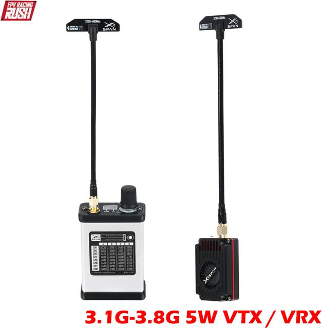 RushFPV Audio-Video-FPV-Sender und Empfänger-Modul-Kit 3.1G-3.8G 5000mW 5W 32CH VTX/VRX für RC FPV-Drohnen - Bild 1
