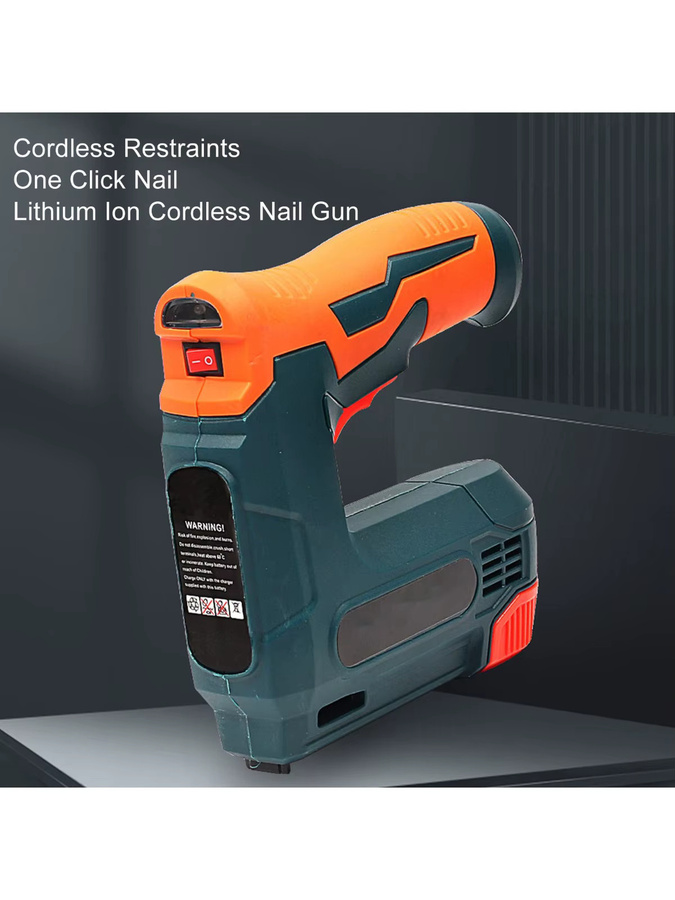 KKMOON Kabelloser Brad Nailer, batteriebetriebene Nagelpistole mit USB-Aufladung für die Holzbearbeitung, Orange - Bild 7