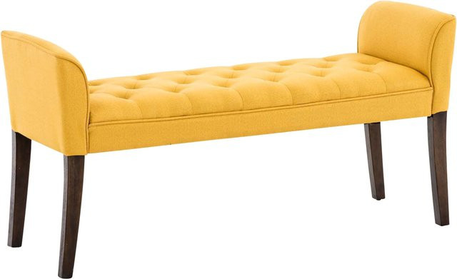 TPFLiving Chaiselongue Cäsar in Gelb mit Stoffbezug und Holzgestell, B/T/H: 128 x 43 x 64 cm - Bild 1