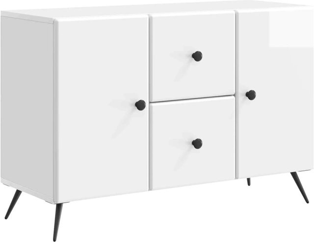 vidaXL Sideboard modern in Hochglanz Weiß mit integrierter Beleuchtung, B/H/T: 89 x 60 x 34,5 cm - Bild 1