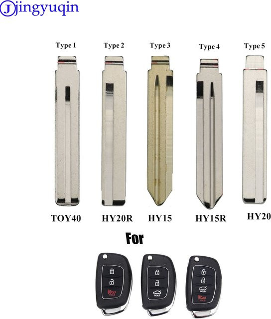Jingyuqin 10er Set Ersatz Flip Folding Remote Key Klingen für Hyundai und Kia in Silber - Bild 1