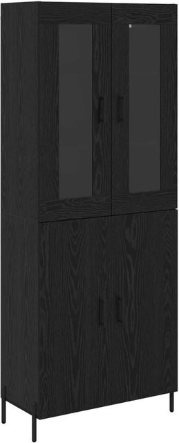 vidaXL Highboard in Eiche Schwarz aus Holzwerkstoff, B/T/H: 69,5 x 34 x 180 cm - Bild 1