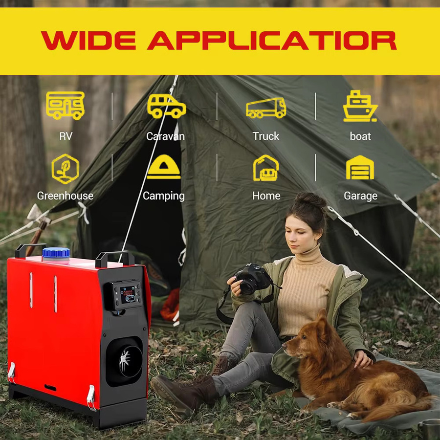 Podofo Diesel-Luftheizung 12V 8KW Standheizung mit LCD-Thermostat in Rot - Bild 2