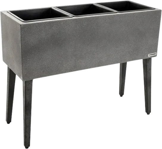 Pflanzkübel Calcuta von artplants in Grau, rechteckig, B/T/H: 64 x 77 x 29 cm - Bild 1