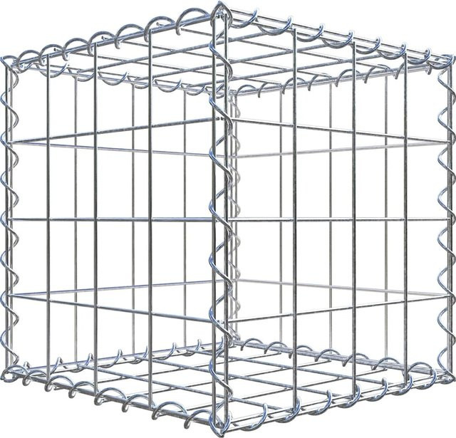 Gabiona Drahtgitterkorb aus Stahl in Silber, B/T/H: 40 x 40 x 40 cm - Bild 1