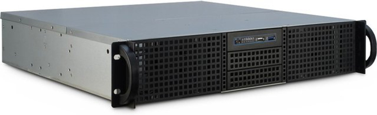 Inter-Tech Server-Gehäuse 2U 20240 in Schwarz und Grau mit USB-A Anschluss - Bild 2