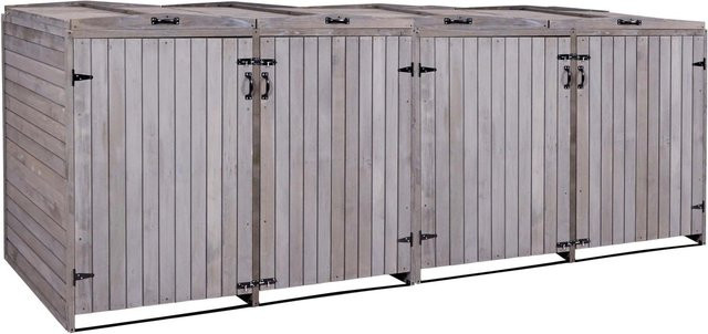 Proregal XL Mülltonnenverkleidung aus Tannenholz in Anthrazit-Grau, H x B x T: 126 x 316 x 98 cm - Bild 1