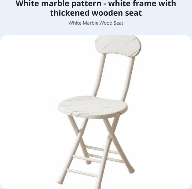Gepolsterter runder Klapphocker von Binchi Outdoor Product in Weiß mit X-förmigem Gestell und minimalistischem Design - Bild 1