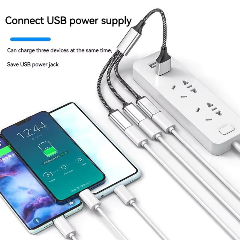 SEamopar 4-in-1 USB-Splitterkabel USB-Hub 2.0 Adapter mit 1 Stecker auf 4 Buchsen für PC und Drucker - Bild 1