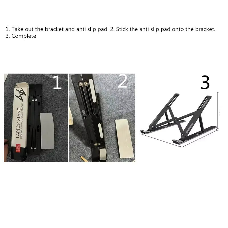 Faltbarer und höhenverstellbarer Laptop-Ständer in Weiß für 10-17 Zoll mit ergonomischem Design und verbesserter Kühlung - Bild 3