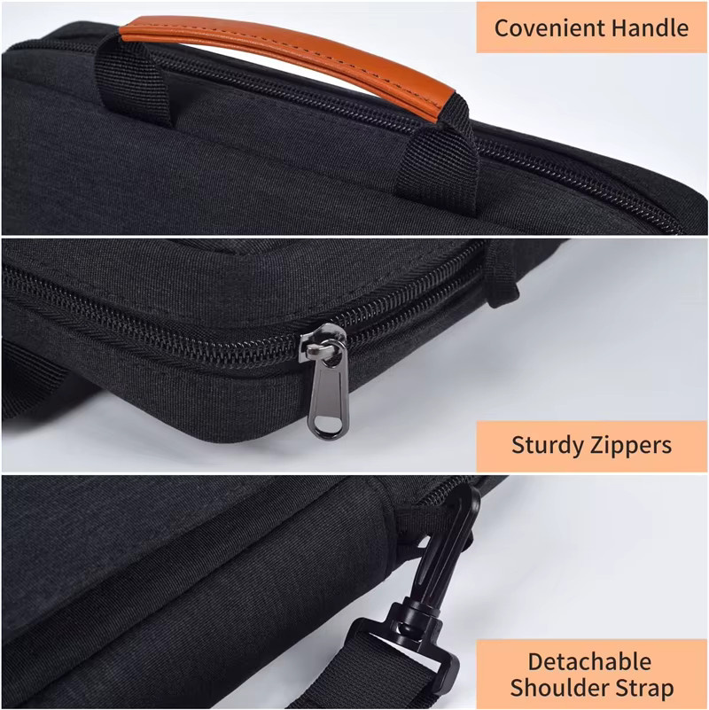 OLPAY Laptop-Hülle als Schultertasche mit stoßfestem Griff für MacBook Air 11, 12 und 13,6 Zoll, Farbe: Schwarz - Bild 4