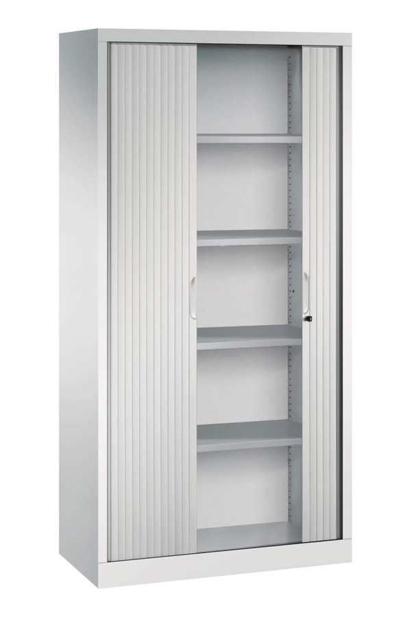 BIGBOXX Rollladenschrank Classic in Weiß mit Regalfächern aus Metall - Bild 1
