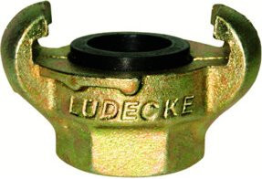 Lüdecke Klauen-Gewindekupplung DIN 3489 aus Temperguss in Gold, IG 3/8", SW22 - Bild 1