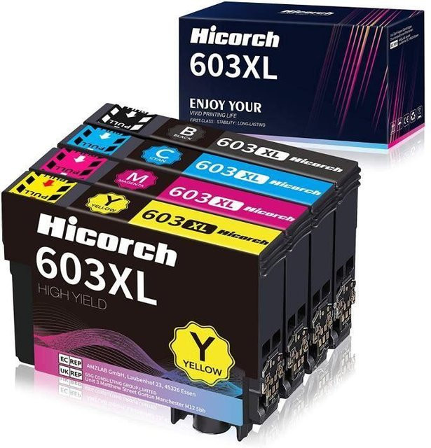 Hicorch Druckkartuschen Set XL kompatibel mit Epson 603XL für Expression Home XP-2100 XP-2105 XP-3100 (Schwarz, Cyan, Magenta, Gelb, Multicolor) - Bild 1