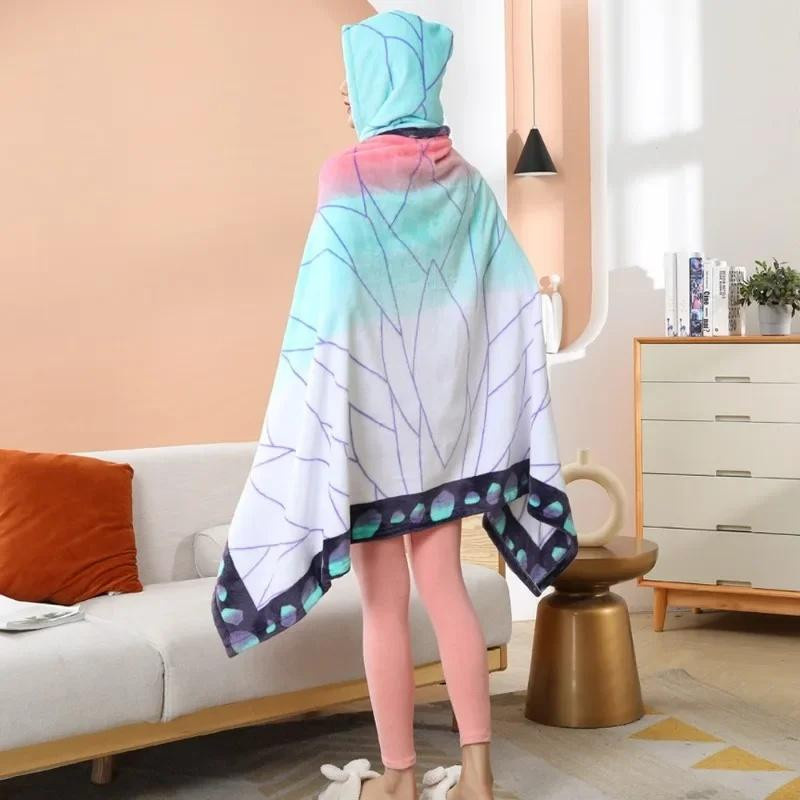 Kimetsu No Yaiba Cosplay Decke Kariert Tanjirou Anime Fleece-Bademantel, B/B: 100 x 160 cm, Mehrfarbig - Bild 1