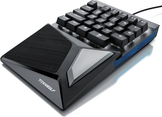 Titanwolf Mechanische Gaming-Einhandtastatur mit 28 Tasten in Schwarz - Bild 1