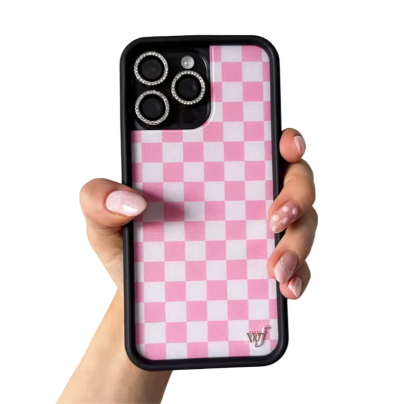 Wildflower Handyhülle Checkers Grid Design in Schwarz für iPhone 11 bis iPhone 17 Pro Max Plus Stoßfeste Hülle - Bild 2