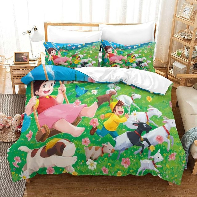 Heidi Das Mädchen aus den Alpen Bettwäsche-Set von Flylo mit Bettbezug und Kissenbezug, Mikrofaser, Mehrfarbig, B/H: 175 x 220 cm - Bild 1