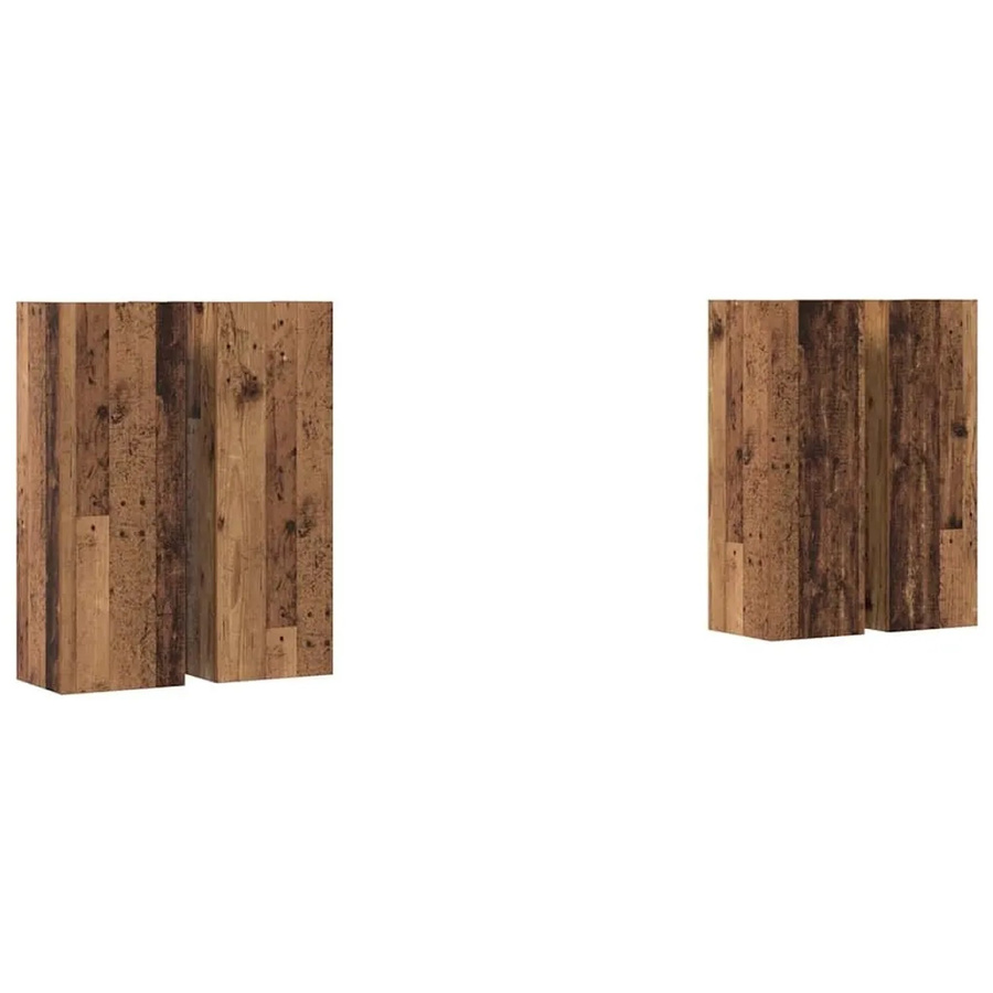 vidaXL TV-Schrankset Wandmontiert aus Holzwerkstoff in Braun mit 6 Brett-Regalen, 2 x TV-Schrank B: 30,5 cm, T: 30 cm, H: 60 cm und 2 x TV-Schrank B: 80 cm, T: 30 cm, H: 30 cm - Bild 1