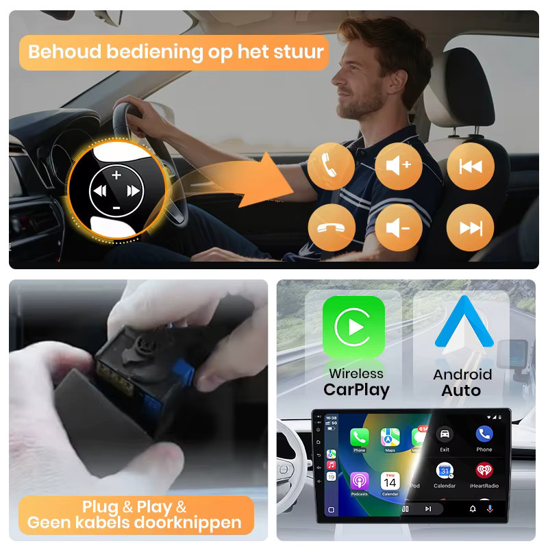 Junsun Android Autoradio mit kabellosem CarPlay für Suzuki Jimny 3 (2005-2019) in Schwarz mit GPS und Bluetooth - Bild 2