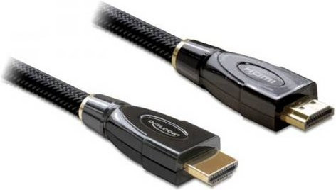 Delock HDMI Anschlusskabel Schwarz 3m mit 4K UHD und vergoldeten Steckkontakten - Bild 1