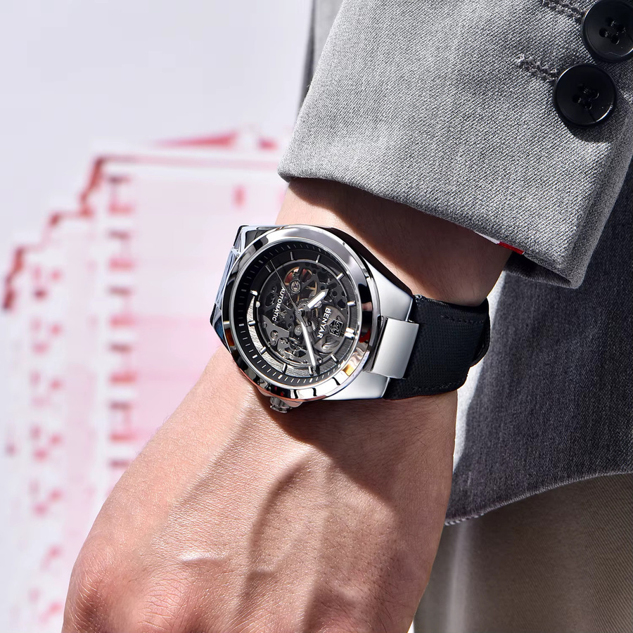 BENYAR Armbanduhr Automatik, Edelstahl, Blau, Herren - Bild 2