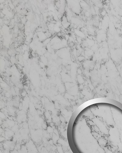 wallface Dekorpaneel Marble White in Marmoroptik Matt Weiß, B: 100 cm, H: 260 cm, Tiefe: 0,14 cm - Bild 1