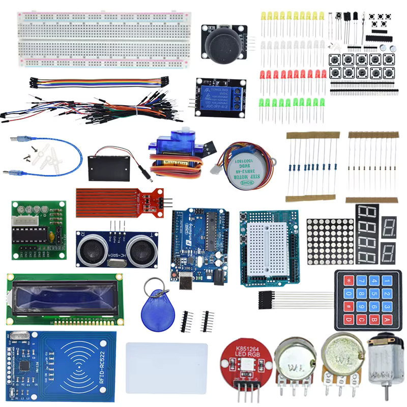 Arduino Uno R3 Starter-Kit mit Steckbrett, Halterung, Schrittmotor, Servo, 1602 LCD und Überbrückungskabel in Multicolour - Bild 4