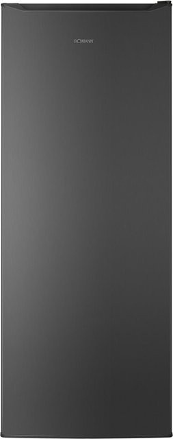 Bomann Standkühlschrank in Grau mit Edelstahl-Optik und LED-Innenbeleuchtung, B/T/H: 55,5 x 54,5 x 142,6 cm - Bild 1