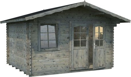 Blockbohlenhaus Emma von PALMAKO aus Holz in Grau, B/H/T: 426 x 257 x 300 cm - Bild 1