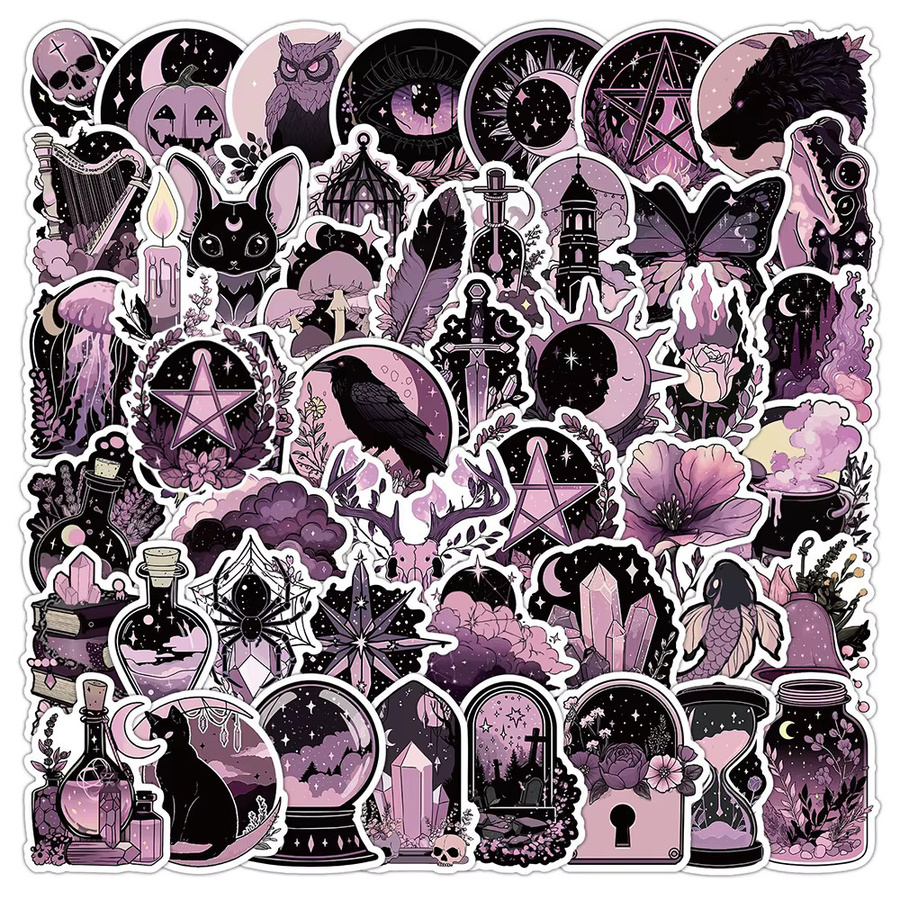 Charile Gothic Cartoon ästhetische Aufkleber, schwarz und rosa - Bild 4