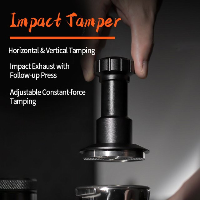 OANKR Verstellbarer Espresso-Tamper mit konstantem Druck und kalibrierter Feder, Schwarz, Edelstahl, Durchmesser: 51 mm, 53 mm oder 58,35 mm - Bild 1
