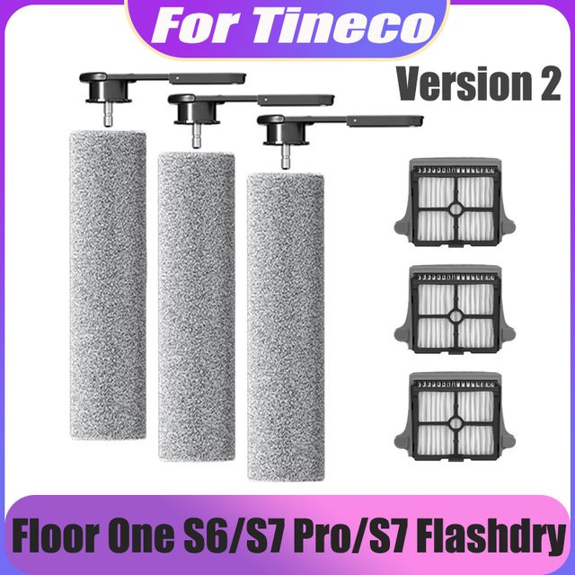 Tineco Ersatzteil-Set für Floor One S6 Pro, S7 Pro Version 2 und S7 Flashdry: Abnehmbare Bürsten und HEPA-Filter in Grau - Bild 1