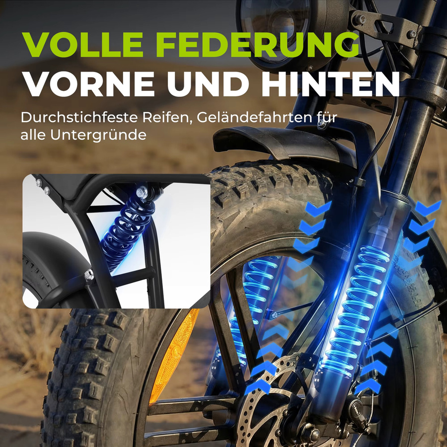 Sinaopus E6 20 Zoll Fatbike E-Bike, Elektrofahrrad für Erwachsene - Bild 6