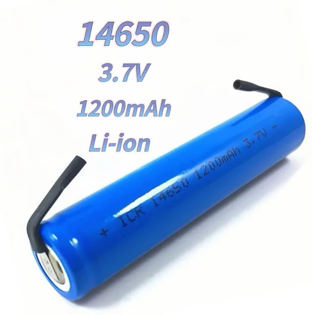 DOUBLEPOW 14650 Lithium-Ionen-Akku 3,7V 1200mAh mit Lötfahnen in Blau - Bild 1