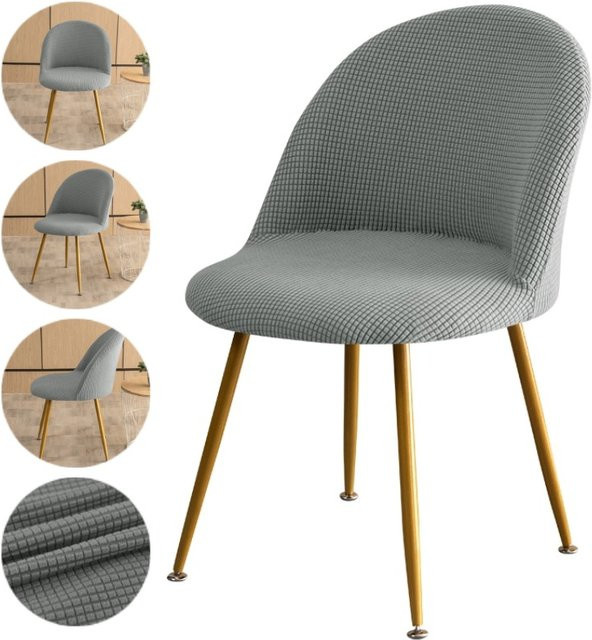 WANERQU Polar Fleece Stuhlbezug für Sessel in Grau mit Karomuster - Bild 1