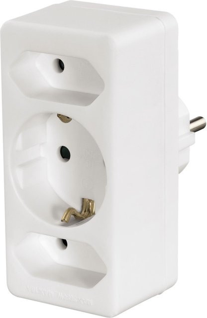 Hama Multistecker 3-fach mit 2 Euro- und 1 Schutzkontakt-Kupplung in Weiß - Bild 1