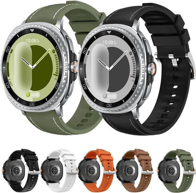 Samsung Uhrenarmband Silikon, Leder, Galaxy Watch 8 Classic, Unisex - Bild 1
