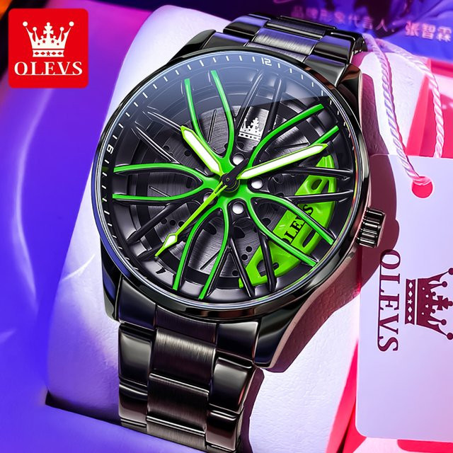 OLEVS Armbanduhr Quarz, Edelstahl, Schwarz, Herren - Bild 1