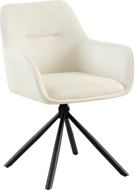 CLP Esszimmerstuhl Tipton Polsterstuhl mit Stoffbezug und Schwenkfunktion in Beige - Bild 1