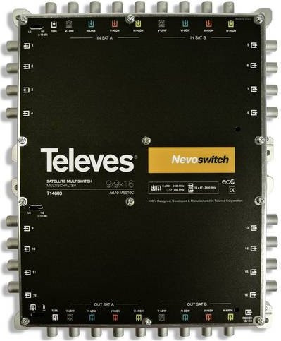 Televes MS916C NEVO SAT Multischalter 9 auf 16 kaskadierbar in Schwarz - Bild 1