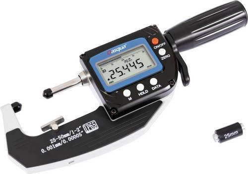 Dasqua 4105-0010 Digitales Dickenmessgerät in Schwarz mit digitaler Anzeige und 0,001 mm Ablesegenauigkeit, B/T: 68 x 180 mm - Bild 1