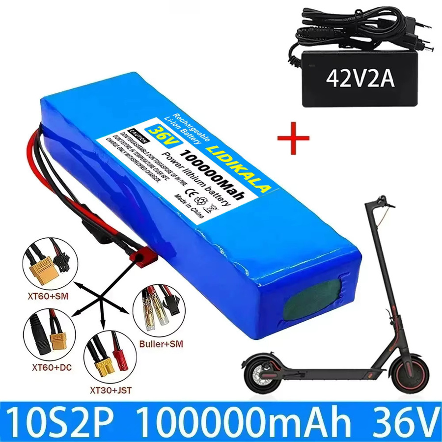 36V 10S2P 150000mAh Lithium-Ionen-Akku in Blau mit integriertem BMS, XT60 und DC-Stecker inklusive 42V 2A Ladegerät für E-Bike, Scooter und Elektrofahrrad - Bild 4