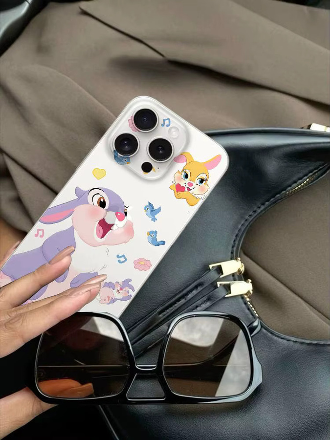 T-Thumper B-Bunny Handyhülle für iPhone 11 bis 17 Pro Max Plus und XS XR kompatibel, transparente weiche Schutzhülle - Bild 5